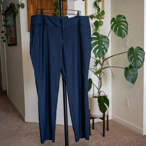 Elle Women's Bootcut  Mid Rise Curvy Navy Blue Pants with White Polka Dots